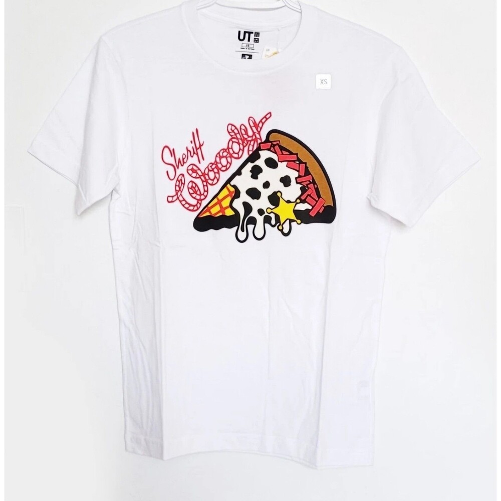 T-shirt Uniqlo UT x Disney Pixar Toy Story Sheriff Woody Pizza Neuf XS Halloween